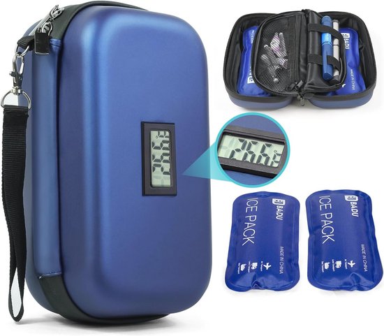 24uurs Insuline Koeler Reis Tas met Thermometer - TSA Goedgekeurd voor Diabetische Medicatie van Merkloos