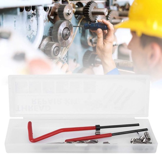 25-delige Draadreparatie, M4 met Transparante Plastic Doos M4 Kit Insert Kit Draadreparatie voor Verwerkingsmachines