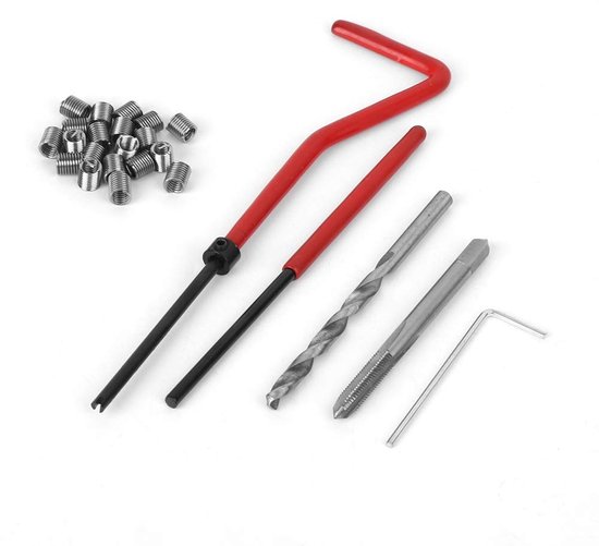 25-delige Schroefdraadreparatieset M4 met Doorzichtige Plastic Doos voor Verwerkingsmachines