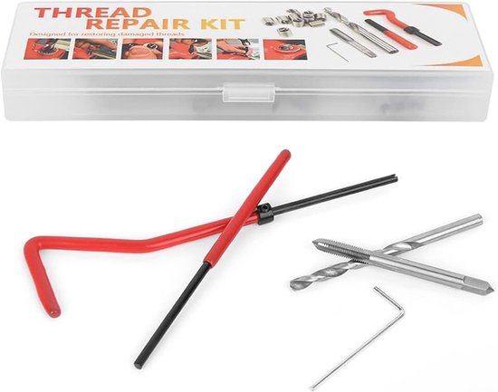 25 Stuks M4 Draadreparatieset, 20 Schroefdopinzetset, Moersleutellipboor Inbussleutel Afbreekinstallatiegereedschap met Opbergkoffer Verwerkingsmachines