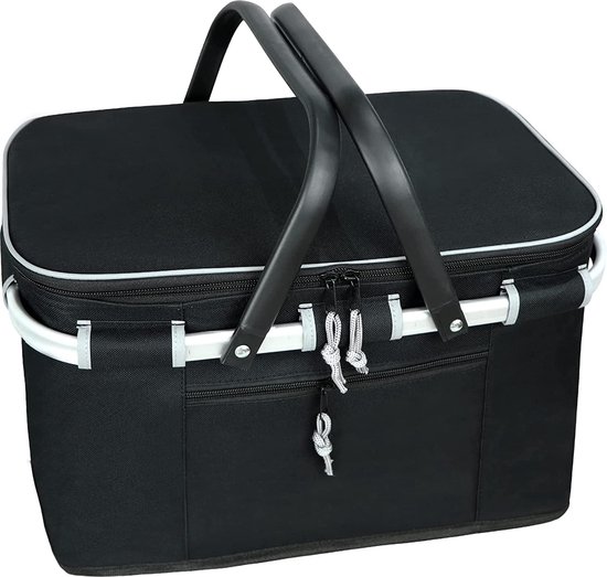 26 l koeltas, boodschappenmand, grote isolatiemand, koeltas, picknickmand, picknicktas met twee handgrepen, voor reizen, picknicks, winkelen, cadeau van Merkloos