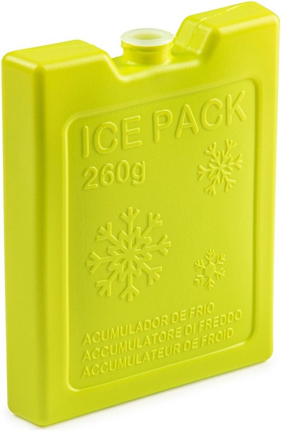 260 grams koelelementen 13 x 10.5 x 2 cm groen plastic van Perel