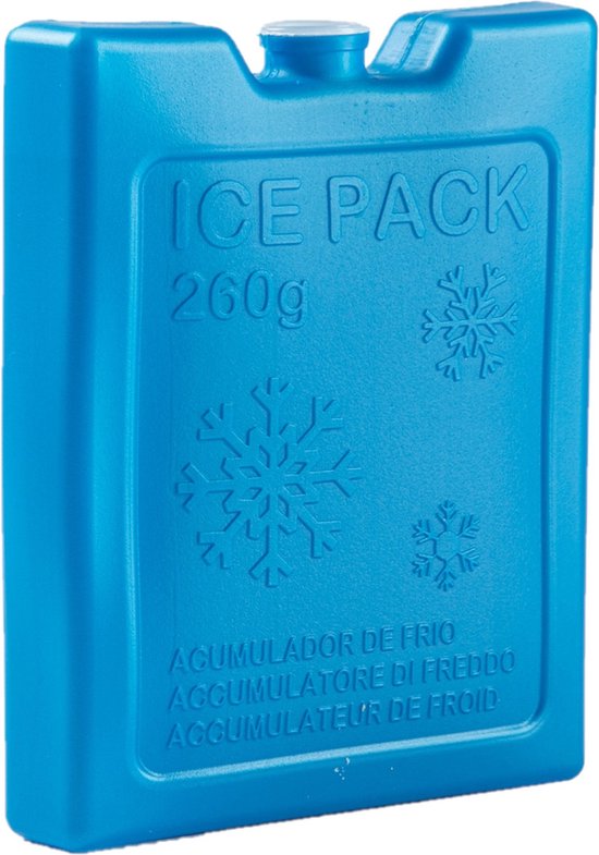 260 grams koelelementen 13 x 10.5 x 2 cm kobalt blauw kunststof met sneeuwvlokken print van Igloo