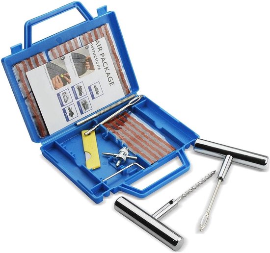 28-delige bandenreparatieset met zware pluggen - reparatiegereedschap voor auto ATV camper SUV motorfiets tractor grasmaaier van Merkloos