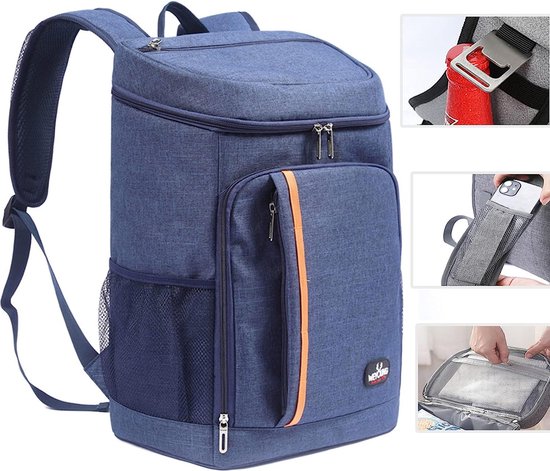 28L koelrugzak thermische rugzak picknickrugzak koeltas grote geïsoleerde koeltas heren dames voor picknick/BBQ's/camping/excursies/winkelen (zwart) van LYCEBELL