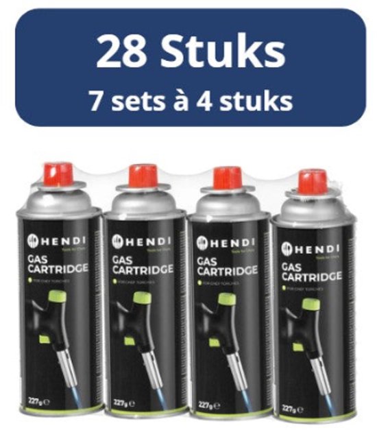 28x HENDI gasbus LPG – voor Koksbrander, kooktoestel en meer - Set van 7 x 4 gasbussen