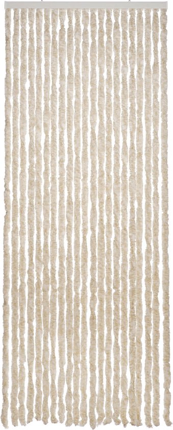 2LIF Martinique Wit-Zand Vliegengordijn deur - 90 x 210 cm