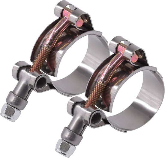2pcs 32-37mm RVS T-Bolt Slangenklemmen - Turbo Inlaat - Zachte Slang - Intercooler Klemmen van Merkloos