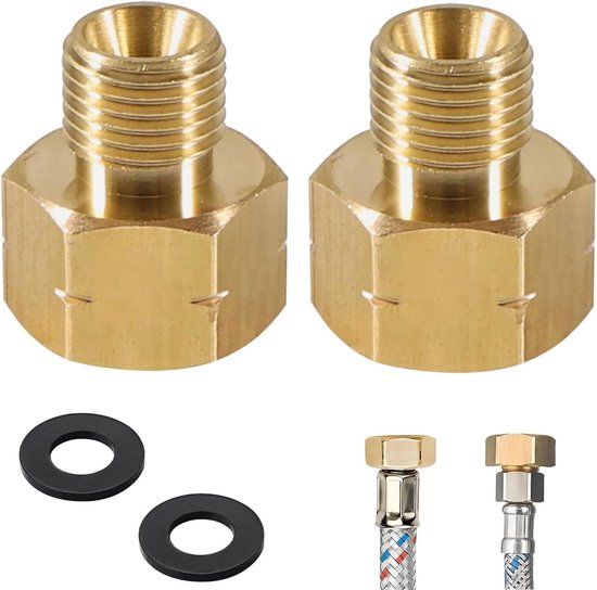 2pcs Brass LPG Gas Adapters, Brass LPG Gas Adapter 3/8 inch IG x 1/4 inch AG lks, Gas Stove Fixtures Gas Hose - ShopVlot