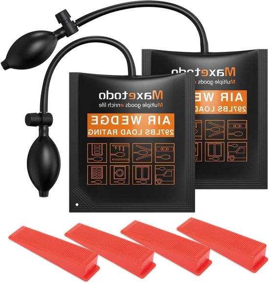 2PCS opblaasbare luchtkussens, opblaasbaar kussen voor het tillen van zware meubels tot 6 cm hoogte voor het installeren van huisdeuren en ramen, en autoreparaties van Merkloos