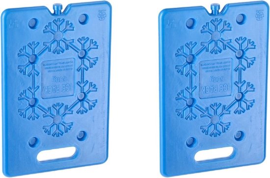 2x Blauwe koelelementen 600 gram 20 x 30 cm - Koelblokken/koelelementen voor koeltas/koelbox van MaxxGarden