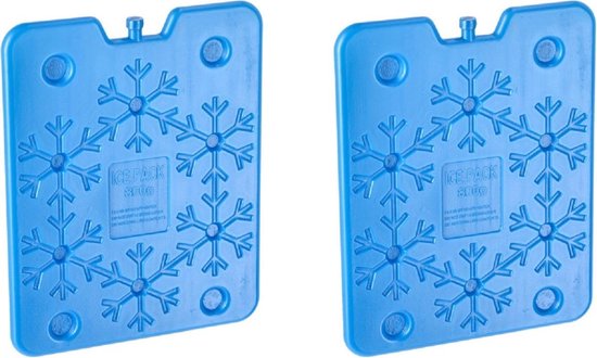 2x Blauwe koelelementen 800 gram 25 x 32 cm - Koelblokken/koelelementen voor koeltas/koelbox van Gelert
