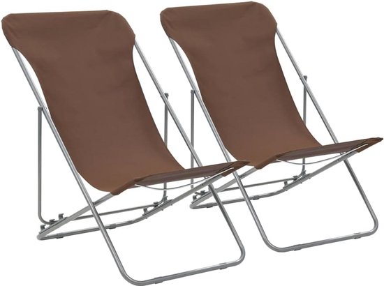 2x Inklapbare Strandstoel Set - Verstelbare Tuinstoel Gemaakt van Gepoedercoat Staal en 600D Oxford-weefsel - Ideale Campingstoel voor Buiten, Strand en Tuin - Ruimtebesparend Ontwerp