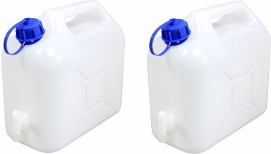 2x Jerrycan voor water 5 liter - incl. schenkkraan - waterjerrycan / watertank van SuperDeals4You