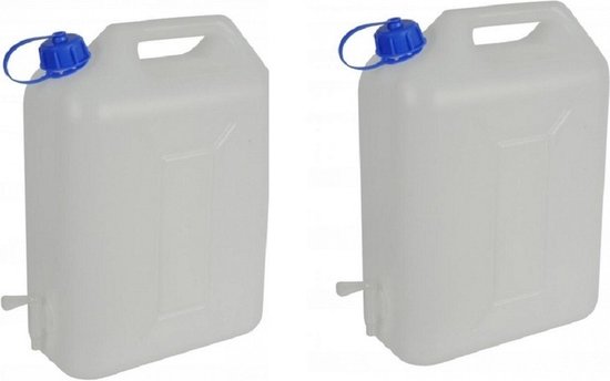 2x Jerrycan voor water met kraantje 10 liter - waterjerrycans / watertank van Qlink.