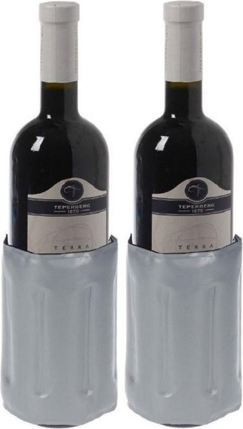 2x Koelelement voor een fles 34 x 15 cm - Flessenkoelement - Drank/wijn/water flessen koel houden van Harima