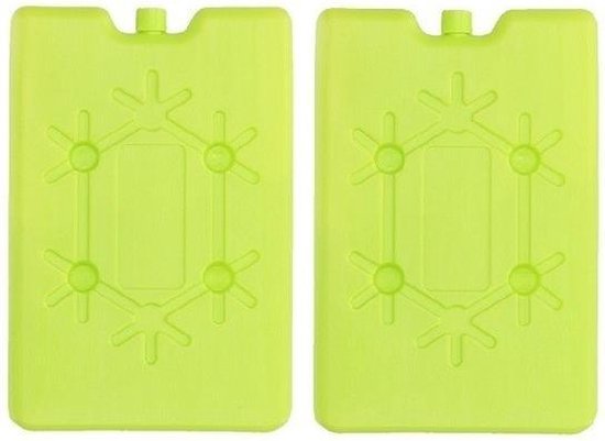2x Koelelementen fel groen 16 cm - Koelblokken/koelelementen voor koeltas/koelbox van Merkloos