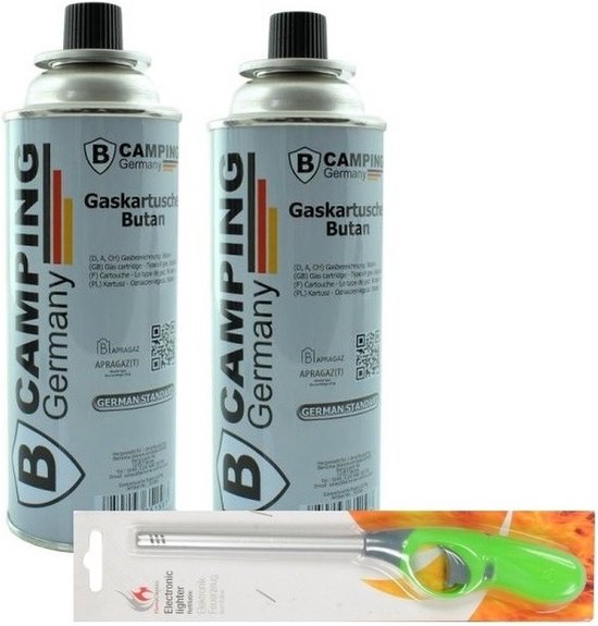 2x Onkruidverdelging gasfles butaan gas - 227 gr - gasbus navulling inclusief aansteker