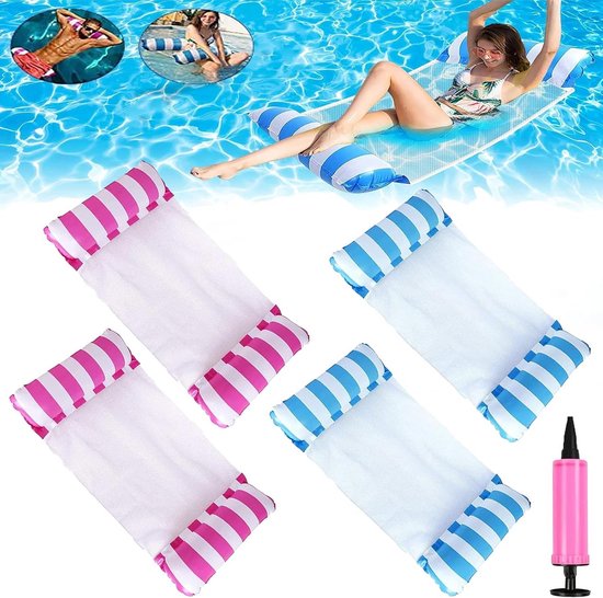 2x Opblaasbare Waterhangmat Strandbed - Opvouwbaar Luchtbed voor Volwassenen van Merkloos