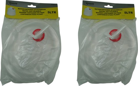 2x Opvouwbare watercontainers met tapkraan - 5 liter - jerrycans / watertanks / watercontainers met kraan / tap - kampeerartikelen van FlinQ