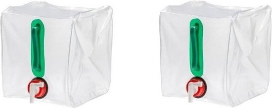 2x Opvouwbare watertanks/ jerrycans voor de camping / picknick - 10 liter - waterresevoir van Lucid Outdoor.