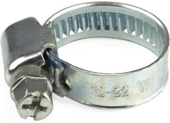 2x RVS slangklem 12 - 22mm - (W2 EURO) van HQ.