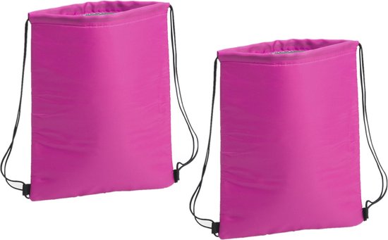 2x stuks fuchsia roze koeltas rugzak 32 x 42 cm - Koel rugtas/koeltassen van Benson