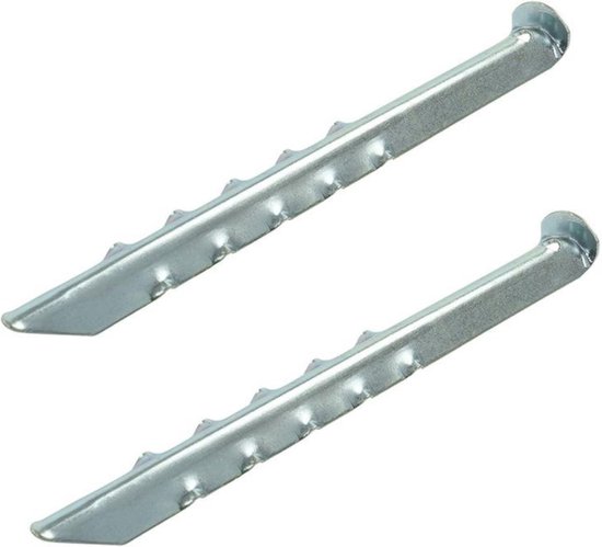 2x Stuks grondpennen/tentharingen metaal 30 cm - Kampeer artikelen voor tent of windscherm van Benson