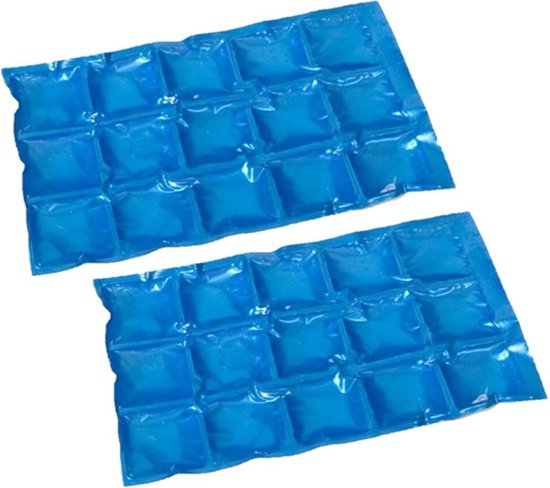2x stuks herbruikbare koelelementen/icepacks 15 x 24 cm - Flexibele koelelementen voor koeltas/koelbox van Merkloos