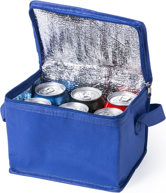 2x stuks kleine mini koeltassen blauw sixpack blikjes - Compacte koelboxen/koeltassen van Fratelliuitive