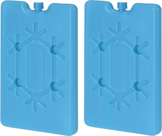 2x stuks Koelelementen 400 ml 10 x 16 cm blauw - Koelblokken/koelelementen voor koeltas/koelbox van Orange85