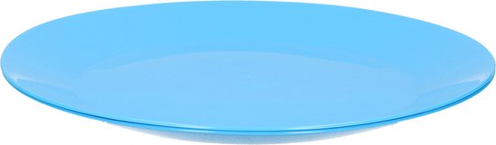 2x stuks ontbijt/diner bordjes hard kunststof 26 cm in het blauw. Outdoor servies camping/picknick/verjaardag van Gimex