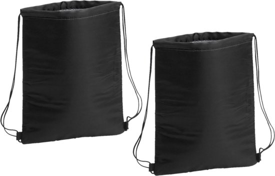 2x stuks zwarte koeltas rugzak 32 x 42 cm - Koelboxen/koeltassen van Benson