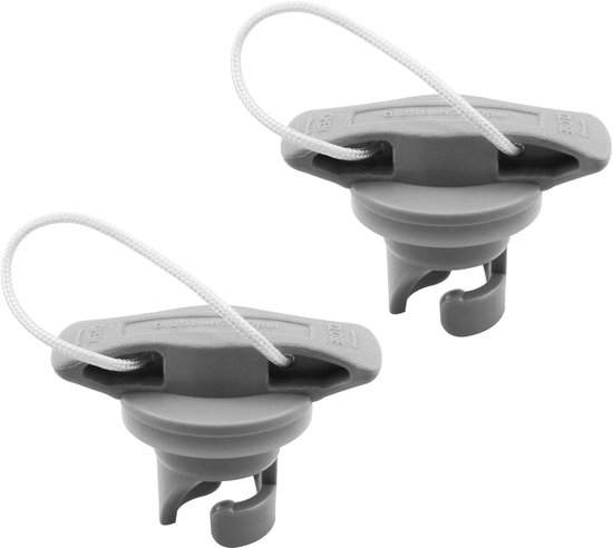 2x Universele Luchtklep Dop & Plug voor Opblaasbare Boot, Kajak, en Paddleboard - Grijs van Merkloos