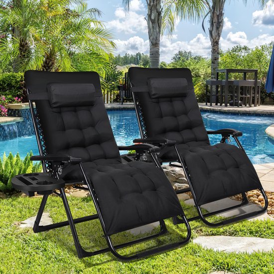 2x Verstelbare Tuinstoelen Weerbestendig Tuinmeubelen Set van Stoelen Ideale Campingstoel Ook voor Tuin of Balkon van Merkloos