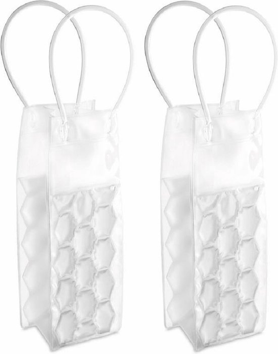 2x Wijnfles koeltassen 25 cm - Handige koeltassen voor wijnflessen/frisdrankflessen voor onderweg van Benson
