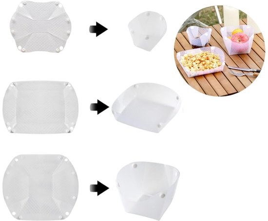 3-delig - Opvouwbare kommen, borden en bekers - Opvouwbaar - Geschikt voor kamperen in de buitenlucht, wandelen, familiepicknicks en zakelijke evenementen.
