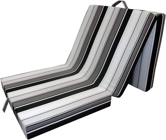 3-Delig Vouwmatras Logeerbed Schuim - 190 x 70 cm Zwart/Wit van Merkloos