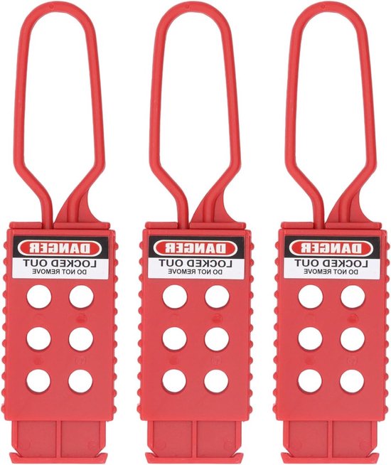3-delige Lockout Hasp met 6 gaten voor Tagout, Elektrische Isolatie, Tamper Proof en Impact Bestendig voor Onderhoud in Chemische Fabrieken