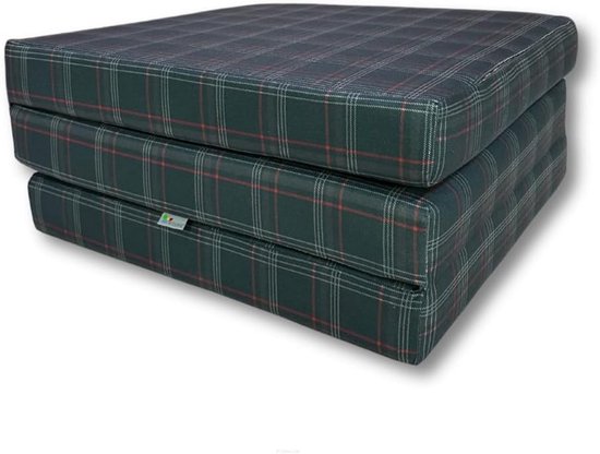 3-Delige Opvouwbare Gastenmatras van Schuimstof - 195x60x9 cm - Wasbaar en Ruimtebesparend van Domo