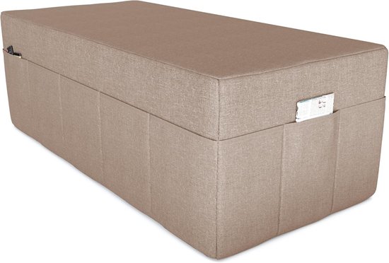 3-Delige Vouwmatras 120x195 cm - Gastenmatras, Slaapmat of Vloermat - Beige van Merkloos