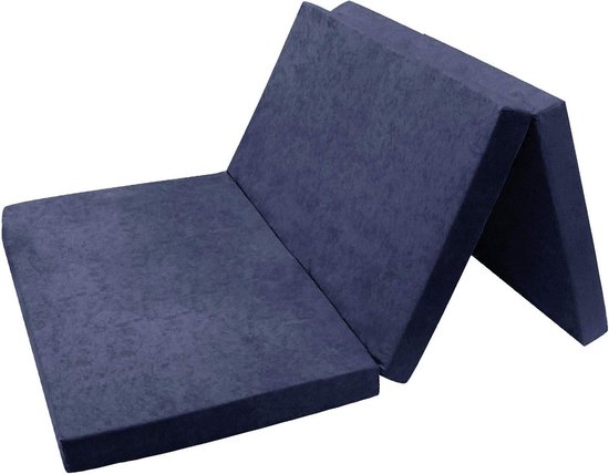 3-Delige Vouwmatras 195 x 120 x 8 cm - H2 Gastenmatras & Campingbed - Wasbare Hoes van Merkloos