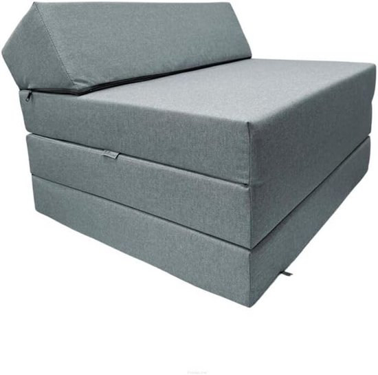 3-delige vouwmatras 200x70x10 cm met waterdichte hoes voor camping en logeerpartijen van Resource Decor.