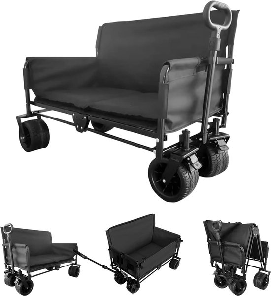 3-in-1 bolderkar opvouwbaar voor strand en camping met verstelbare handgreep van Merkloos