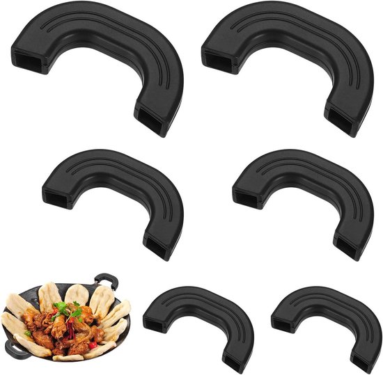 3 Paar Flexibele Silicone Handgrepen voor Pannen, Warmtebestendige Handvat Covers voor Gietijzeren Wok en Koekenpan, Ideaal voor Koken en Bakken (Zwart, 3 Maten)