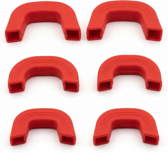 3 Paar Siliconen Panhandgrepen, Warmtebescherming voor Pannen, Potten en Wokken, Drie Maten, Rood, Keukenaccessoires voor Koken en Grillen