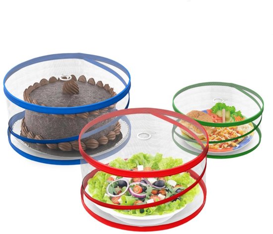 3-pack - Outdoor Mesh Food Covers - Mesh Food Covers - Bodemloos en Opvouwbaar Ontwerp - Houdt Insecten en Vliegen Buiten