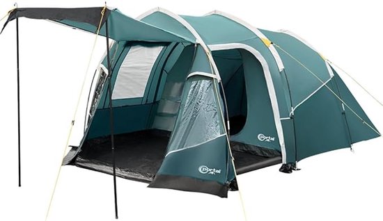 3-persoons campingtent met voortent en goede ventilatie van Merkloos