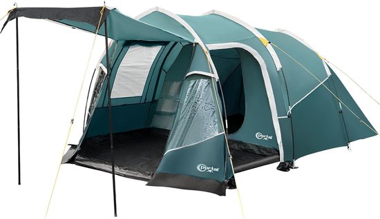 3 Persoons Tent Waterdicht 3000 mm – Tunnel Tent met Voortent, Ventilatie en Ingebouwd Grondzeil