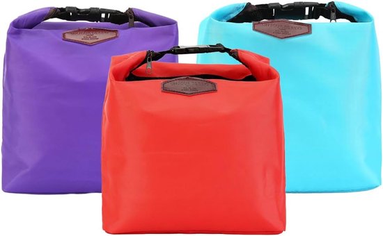 3 Piece Insulated Lunch Bag - Vouwbare - Draagbare Mini Cooler Bag - Waterdichte Picnic Bag voor Werk en Reizen - Camping - 3 Kleuren van Merkloos